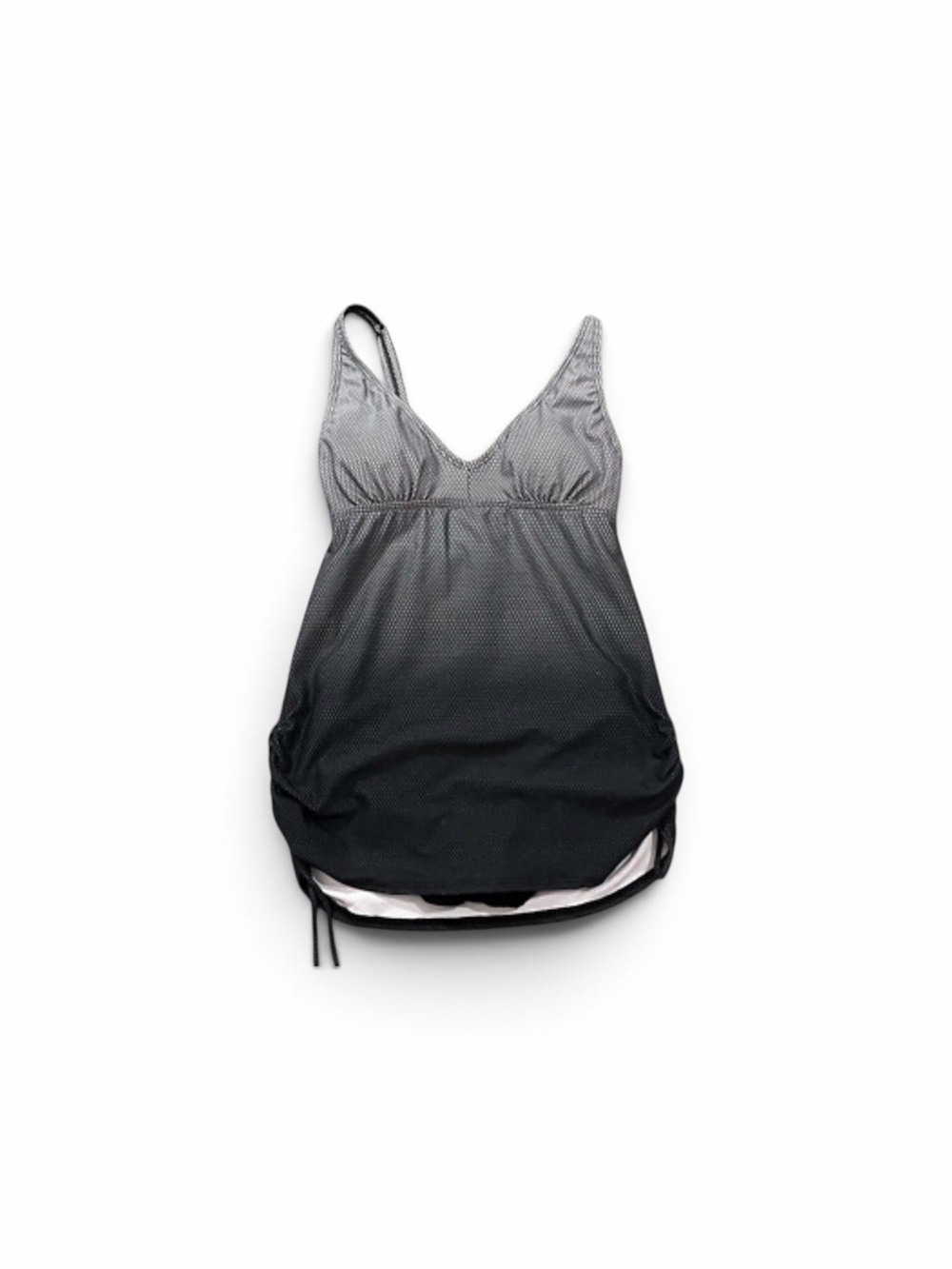 TYR Women's Fishnet V Neck Sheath Swimming One Piece Black/Gray NWT